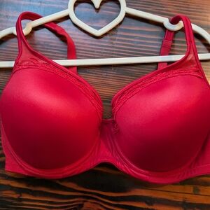 Soma Full Coverage Underwire Bra 36DD – Red with Embroidery